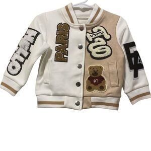 New Soft Fashionable varsity Button Jacket 9-12 months Infants